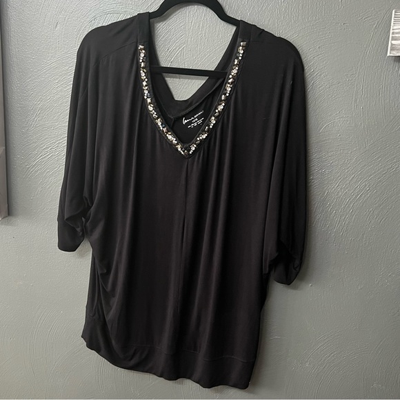 Lane Bryant Tops - V Neck Beaded Lane Bryant Top Size 14/16